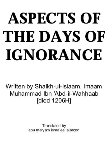aspects of the days of ignorance